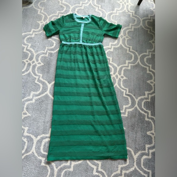 Maje Relona Knit Midi Dress Green Size 1 - Picture 3 of 6